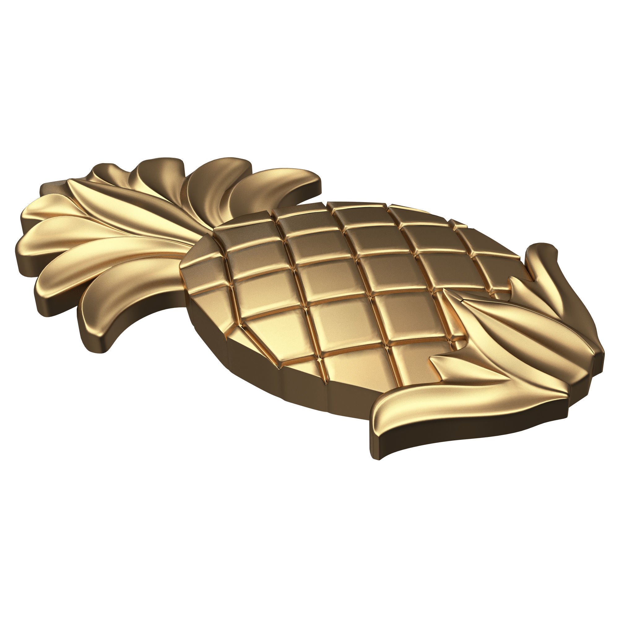 Pineapple Wood Carving Low-poly 3D model_5