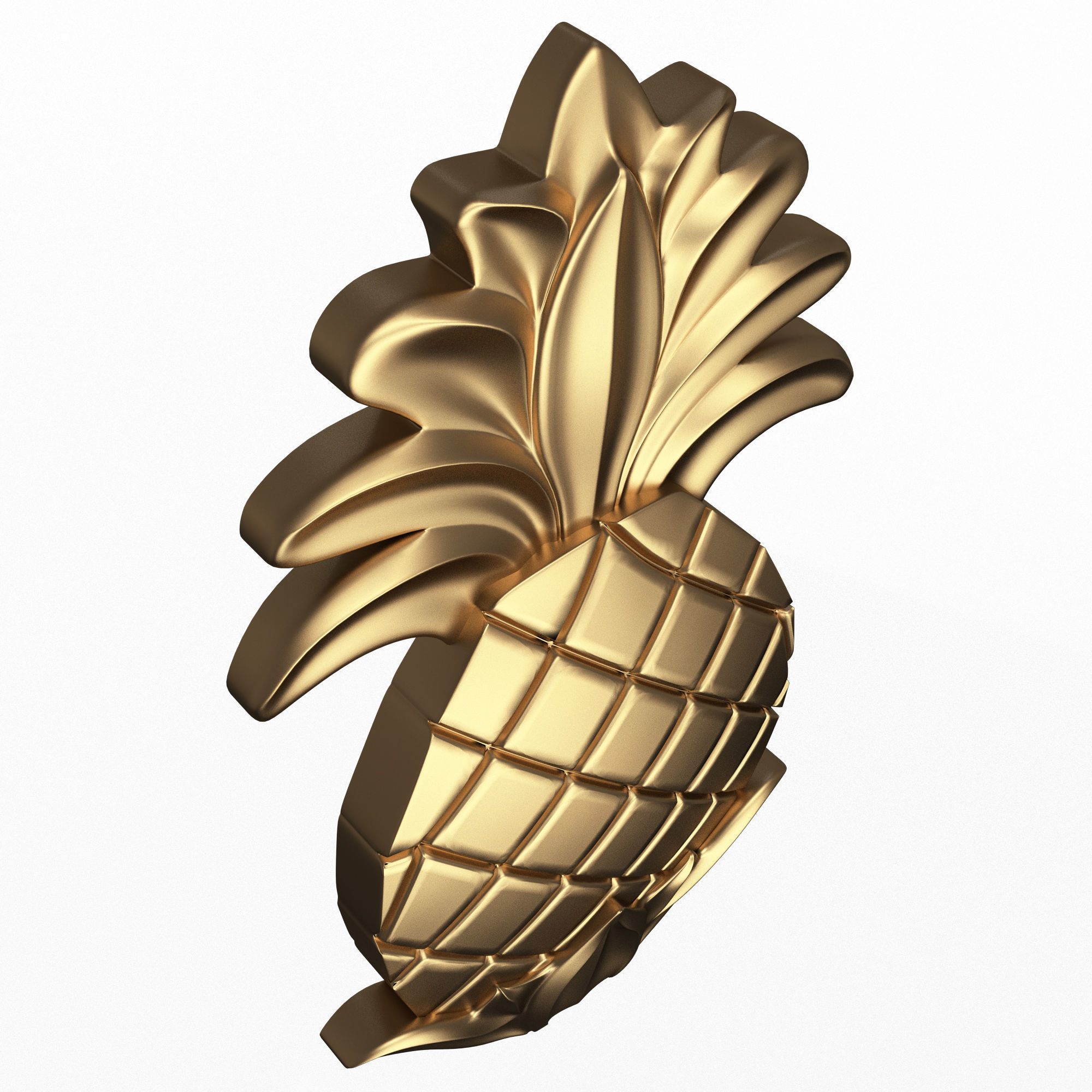 Pineapple Wood Carving Low-poly 3D model_3