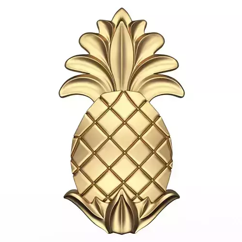 Pineapple Wood Carving Low-poly 3D model