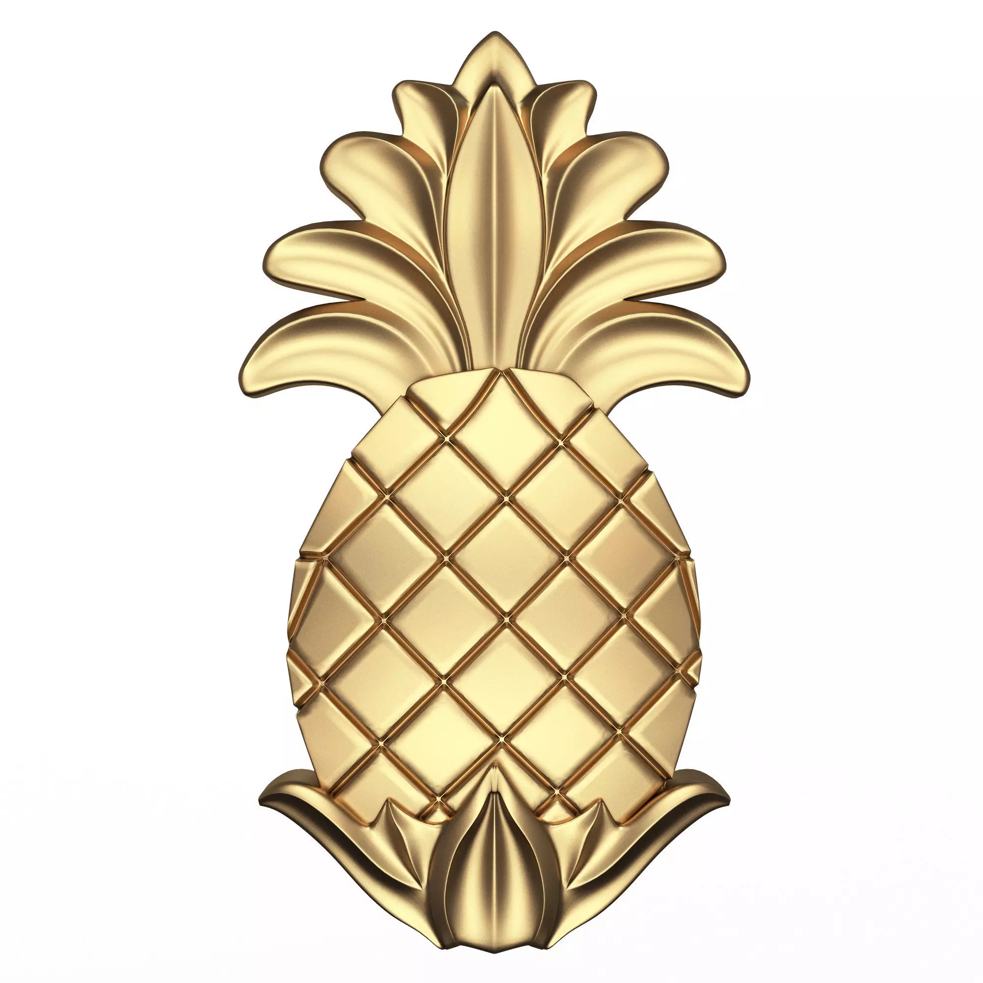 Pineapple Wood Carving Low-poly 3D model_0