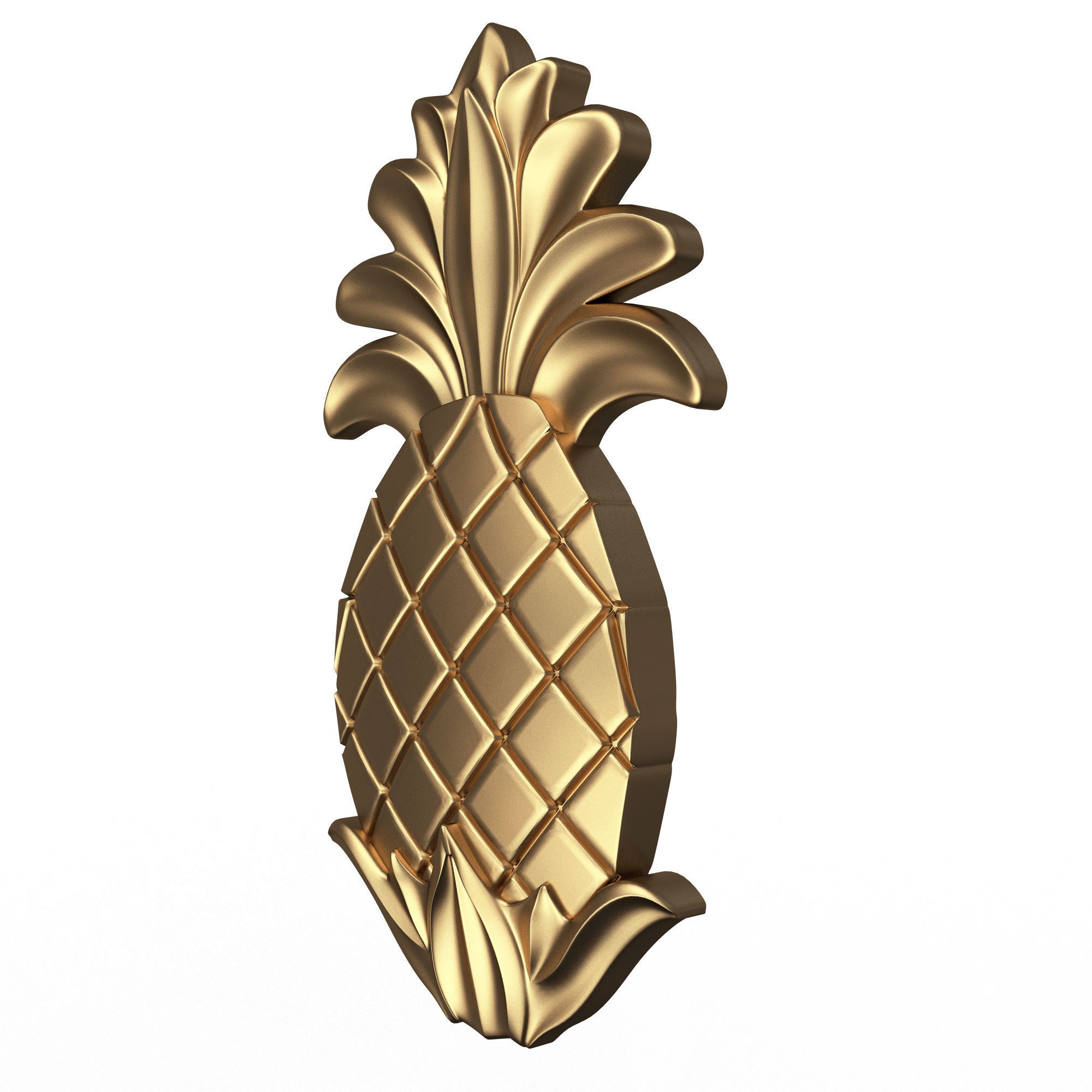 Pineapple Wood Carving Low-poly 3D model_2