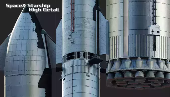 SpaceX Starship Block 2 3D model