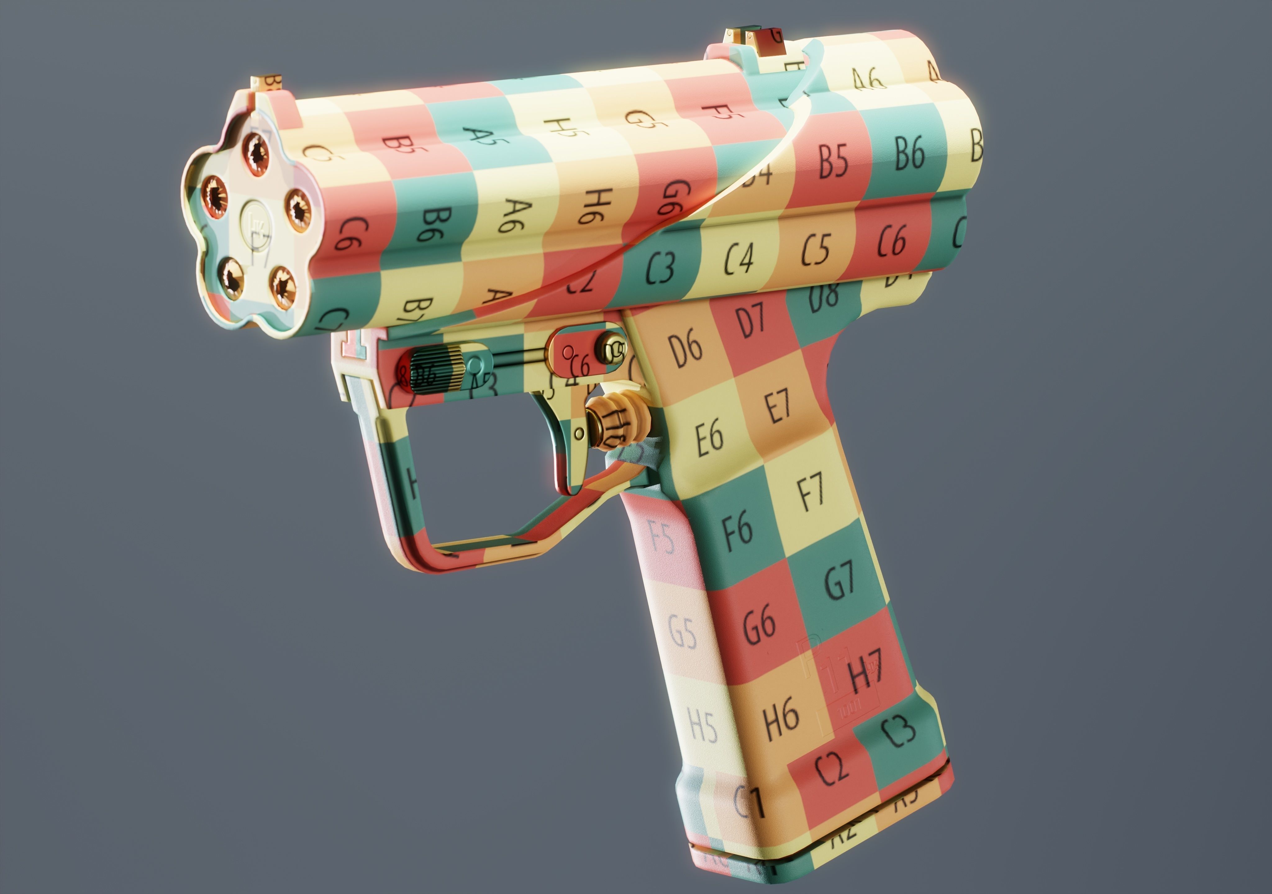 Game Ready HK P11 Underwater pistol Low-poly 3D model_6