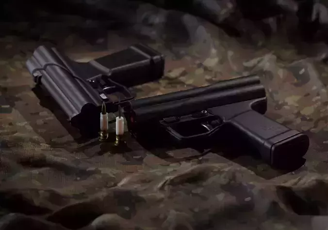 Game Ready HK P11 Underwater pistol Low-poly 3D model