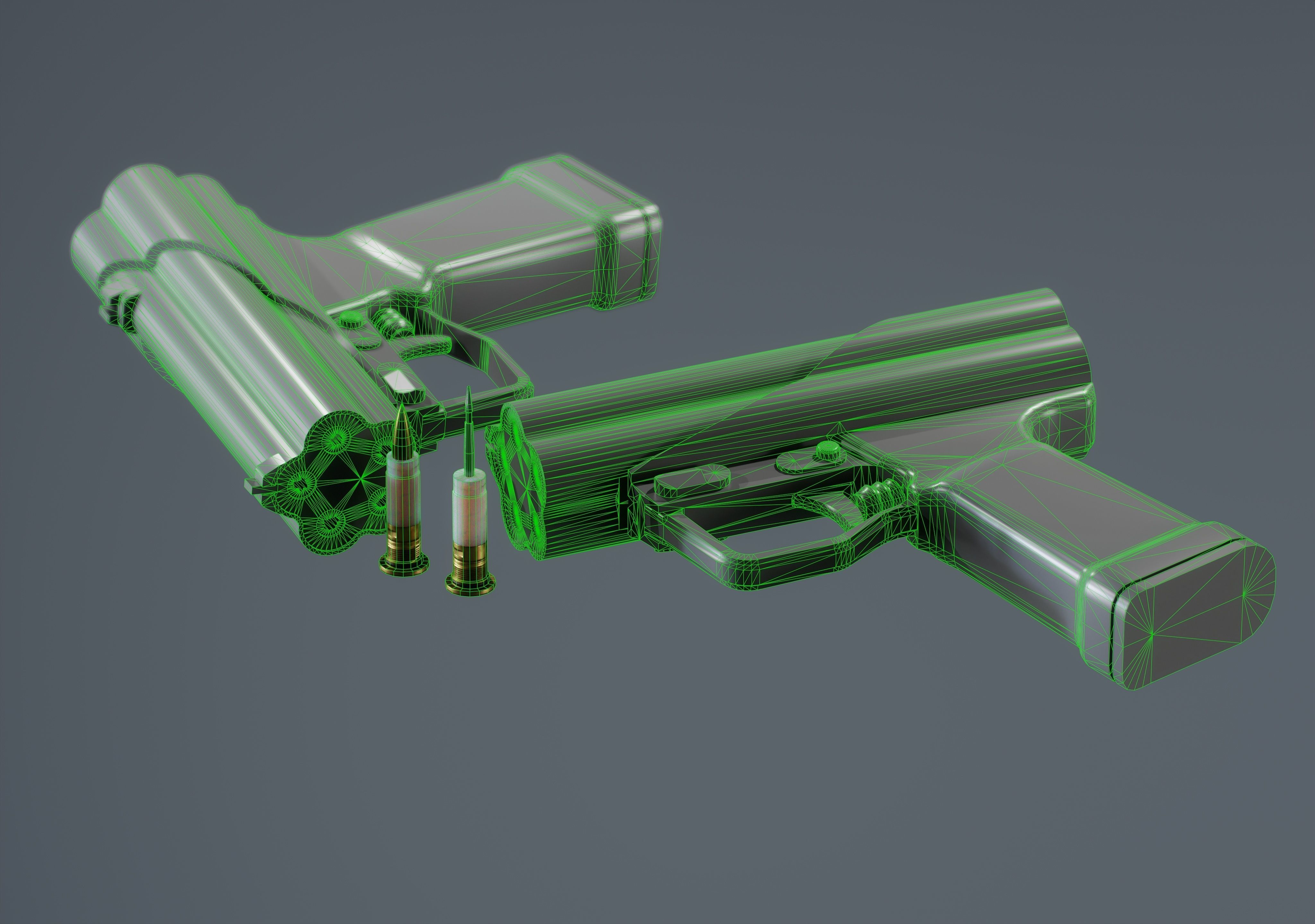 Game Ready HK P11 Underwater pistol Low-poly 3D model_7