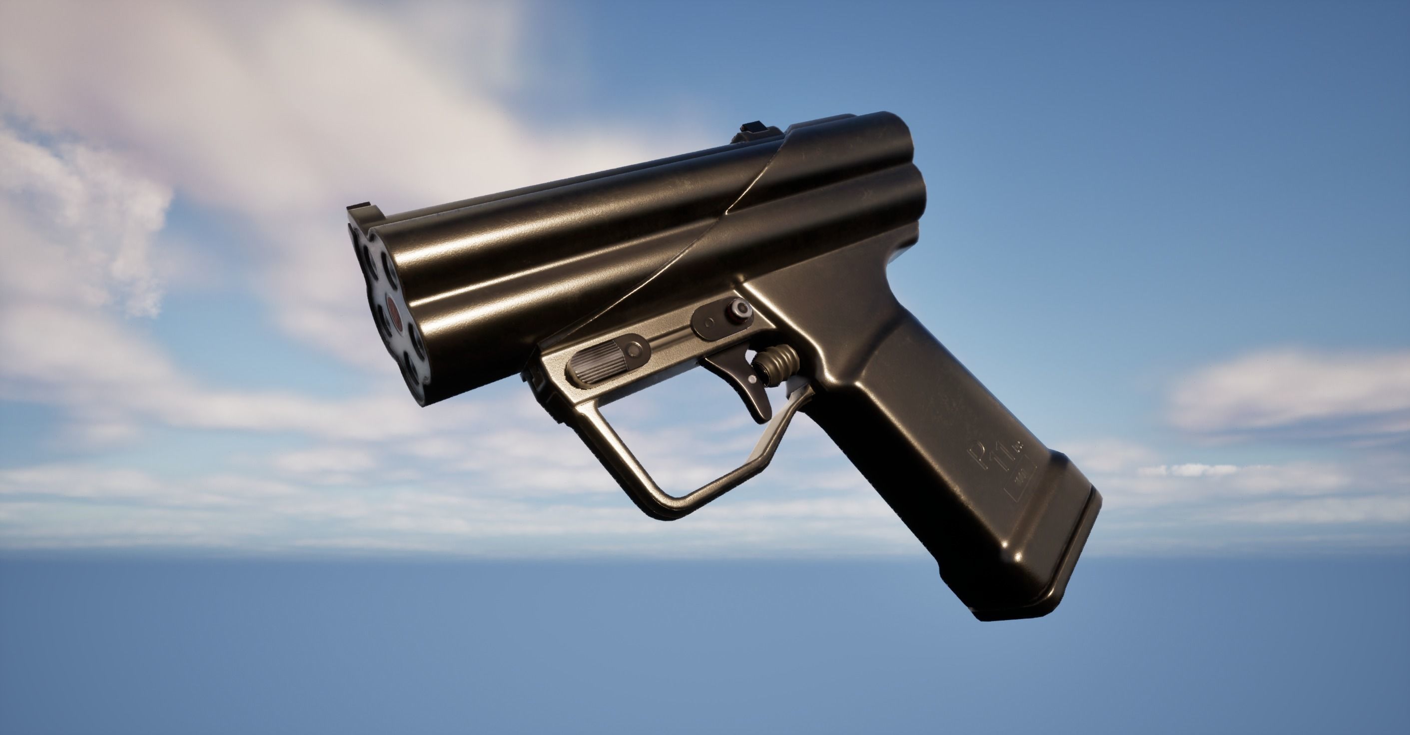 Game Ready HK P11 Underwater pistol Low-poly 3D model_5
