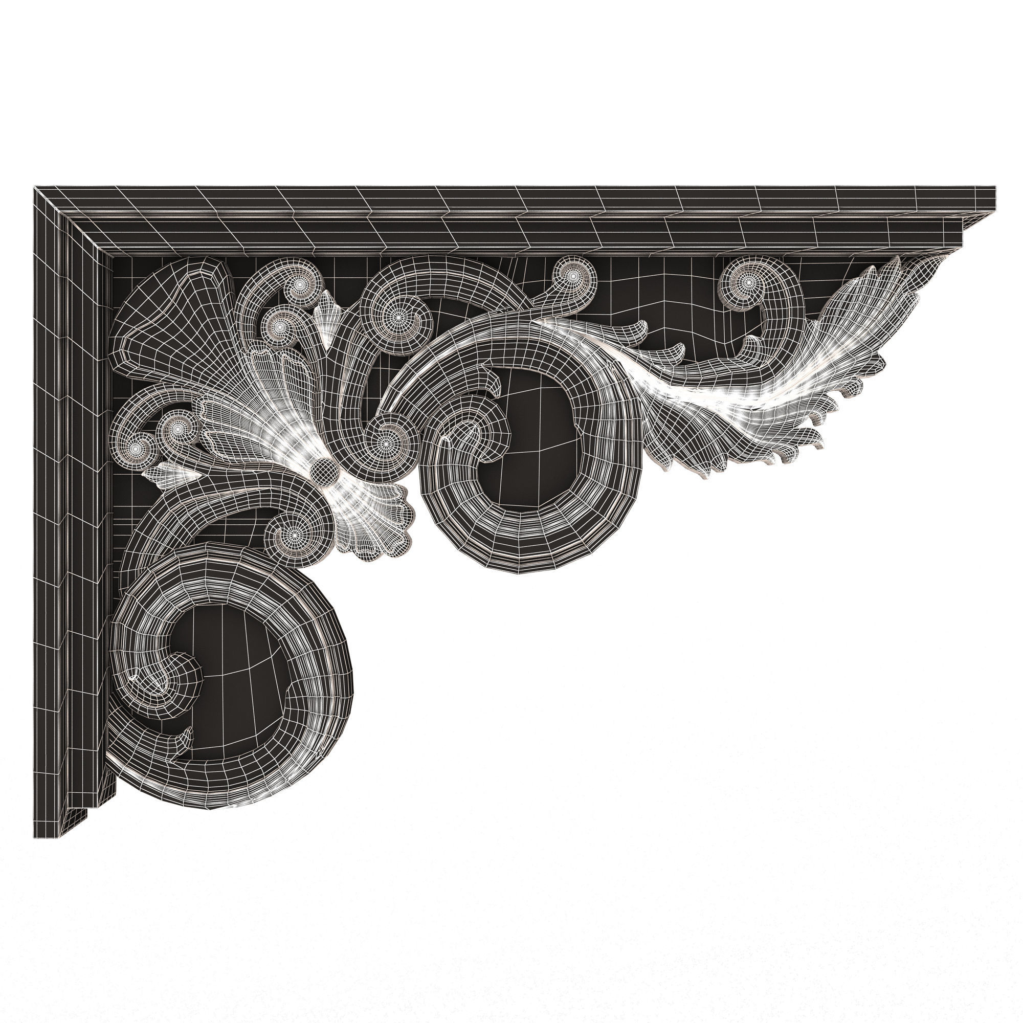 Stair Brackets 02 Low-poly 3D model_6