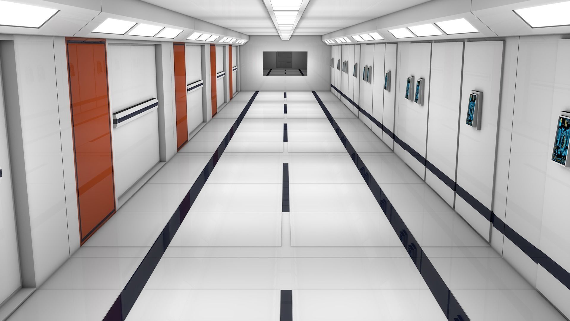 Apartment Corridor 3D model_2