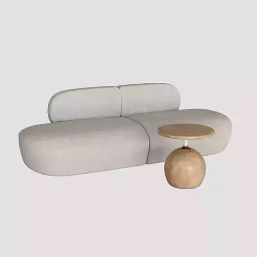 Broohah Sofa and Mila Iron Enamel Sidetable