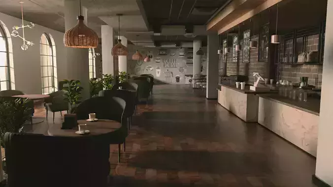 3D Cafe 3D model