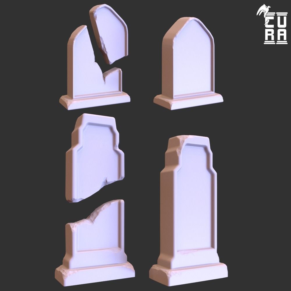 Tombs and coffin 3D print model_1