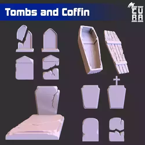 Tombs and coffin 3D print model