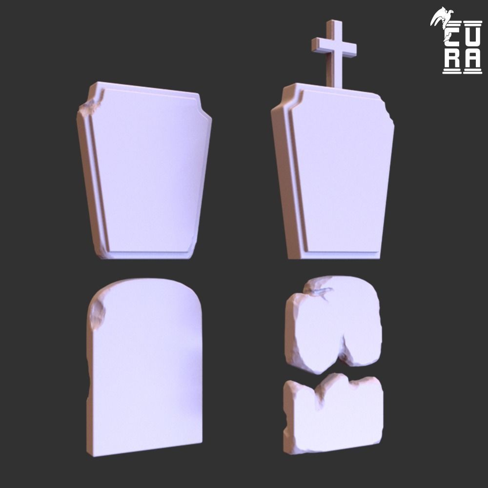 Tombs and coffin 3D print model_2
