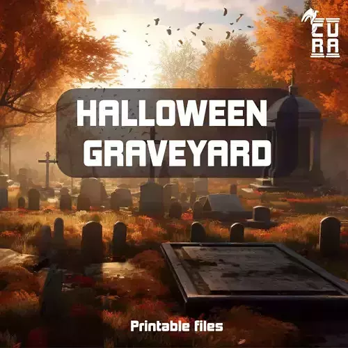 Graveyard Scenery All-ine-one 3D print model