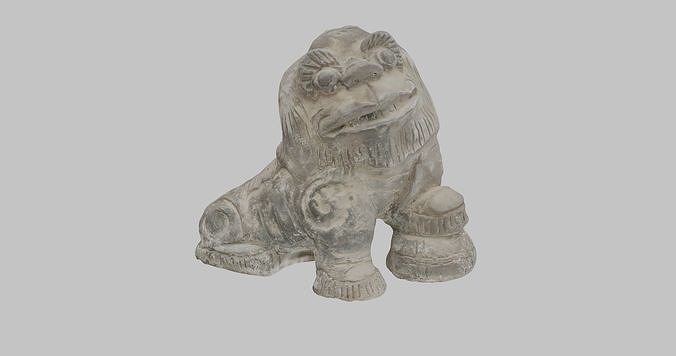stone lion Low-poly 3D model