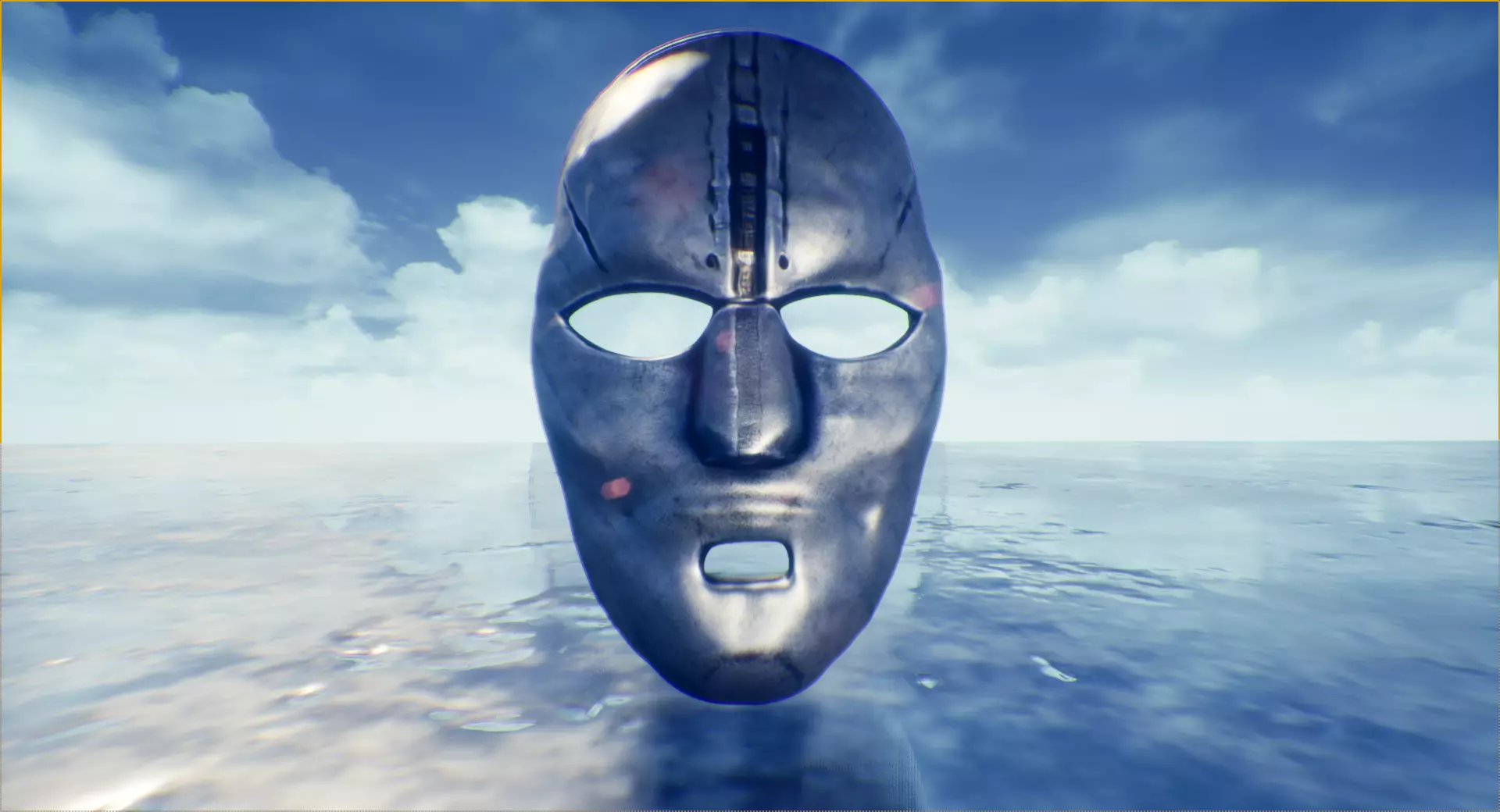 iron mask Low-poly 3D model_0