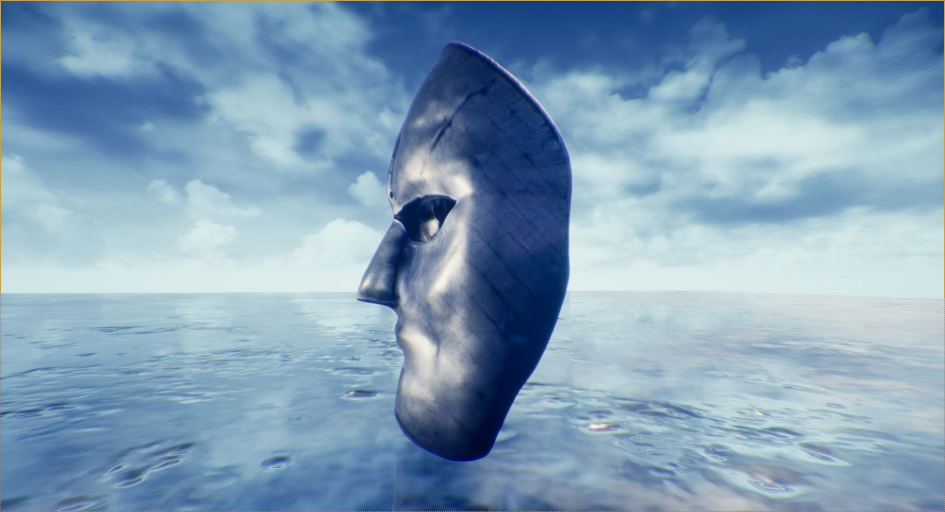 iron mask Low-poly 3D model_1