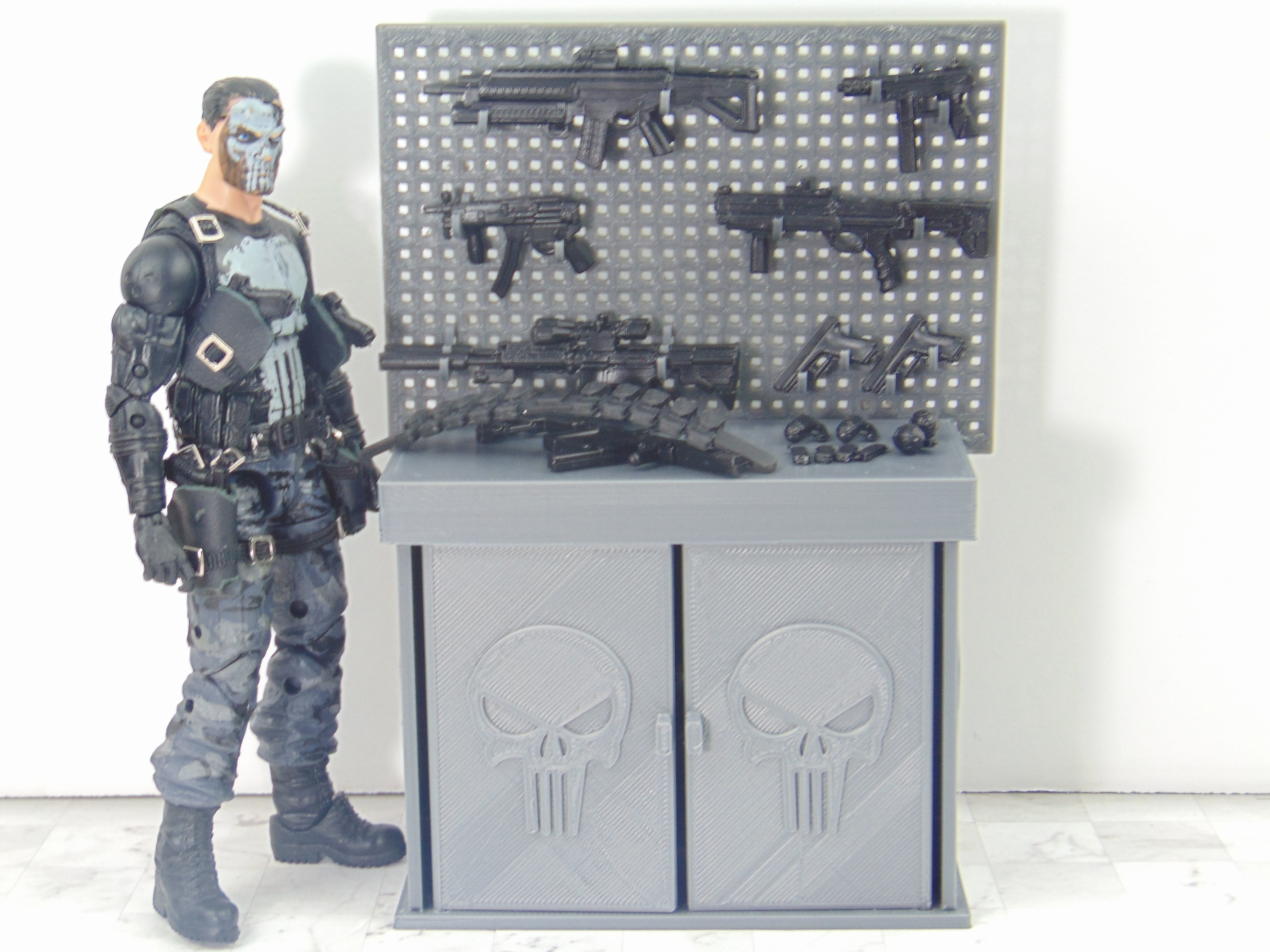 One12 Workbench Gun Rack Diorama Prop for 6 inch Punisher Figure 3D print model_3