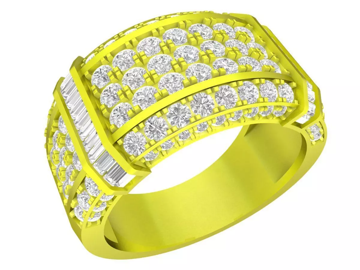 Luxury Korean Style Diamond Men Ring 7394A 3D print model