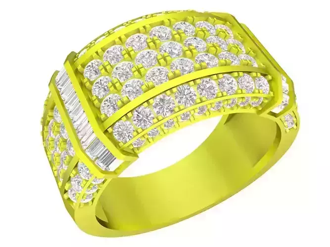 Luxury Korean Style Diamond Men Ring 7394A