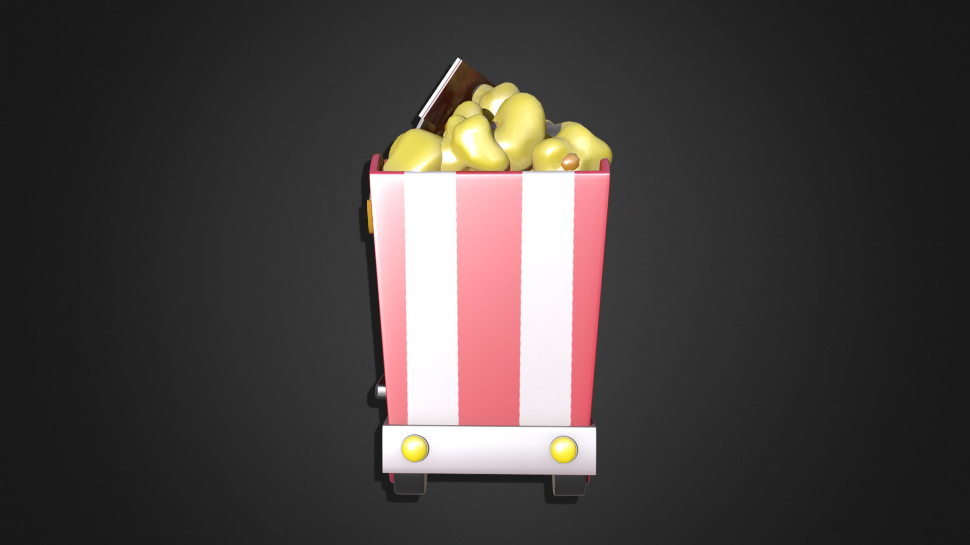 Asset - Cartoons - Food Car - Popcorn Car 3D model_6
