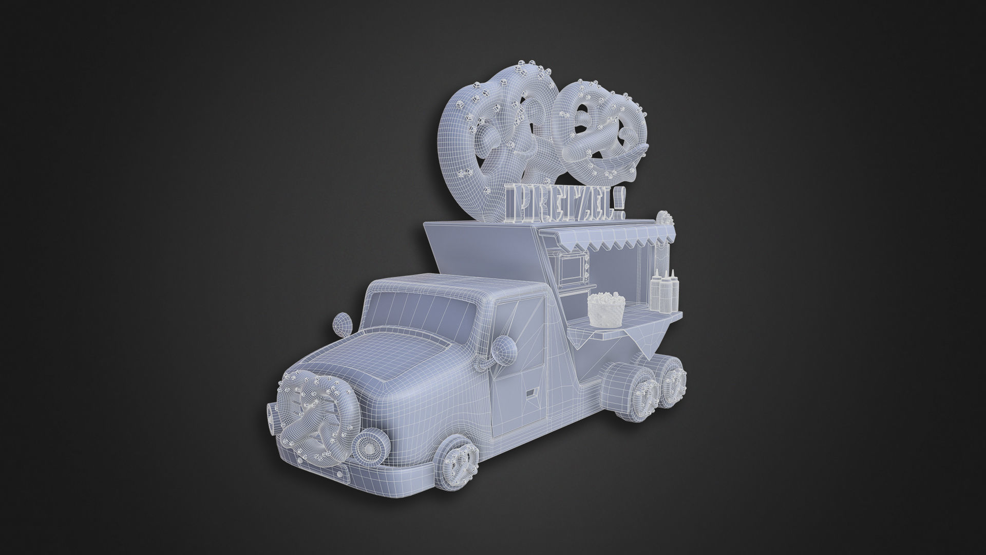 Asset - Cartoons - Food Pretzel Car 3D model_10