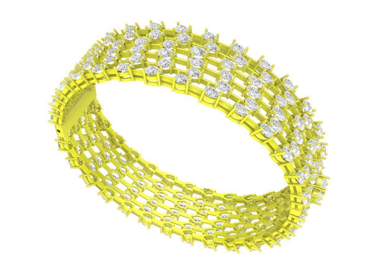 A7407 Luxury Diamond Eternity Women Bangle Bracelet 3D Print 3D print model_1