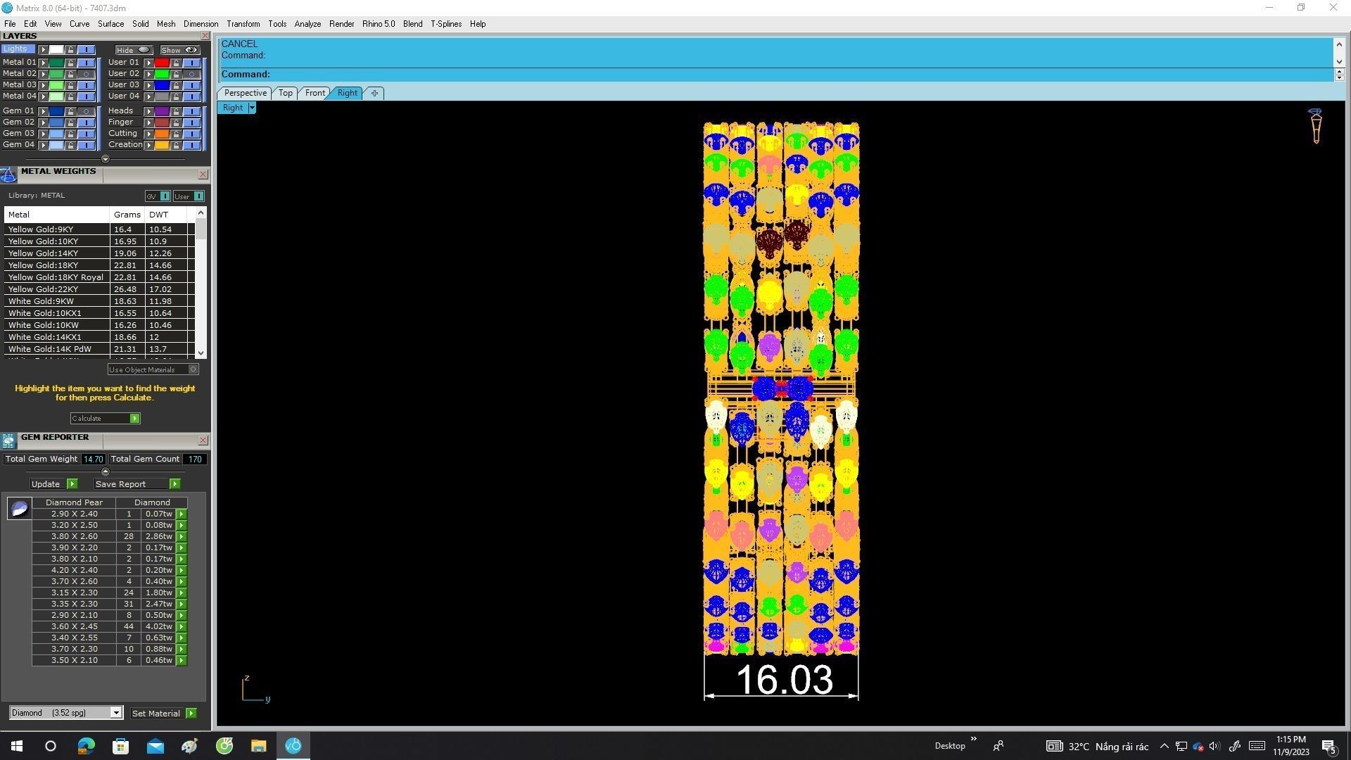 A7407 Luxury Diamond Eternity Women Bangle Bracelet 3D Print 3D print model_7