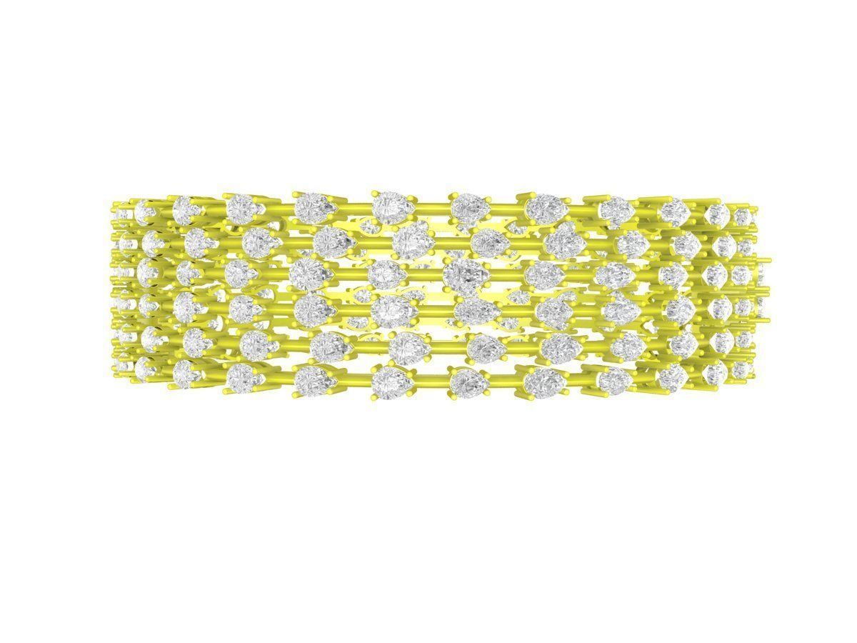 A7407 Luxury Diamond Eternity Women Bangle Bracelet 3D Print 3D print model_2