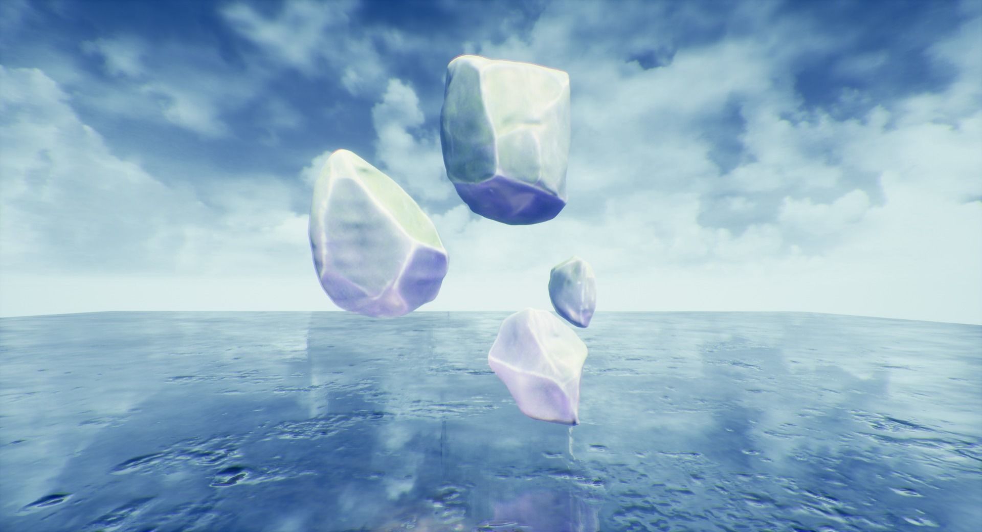 stylized ice stones Low-poly 3D model_1