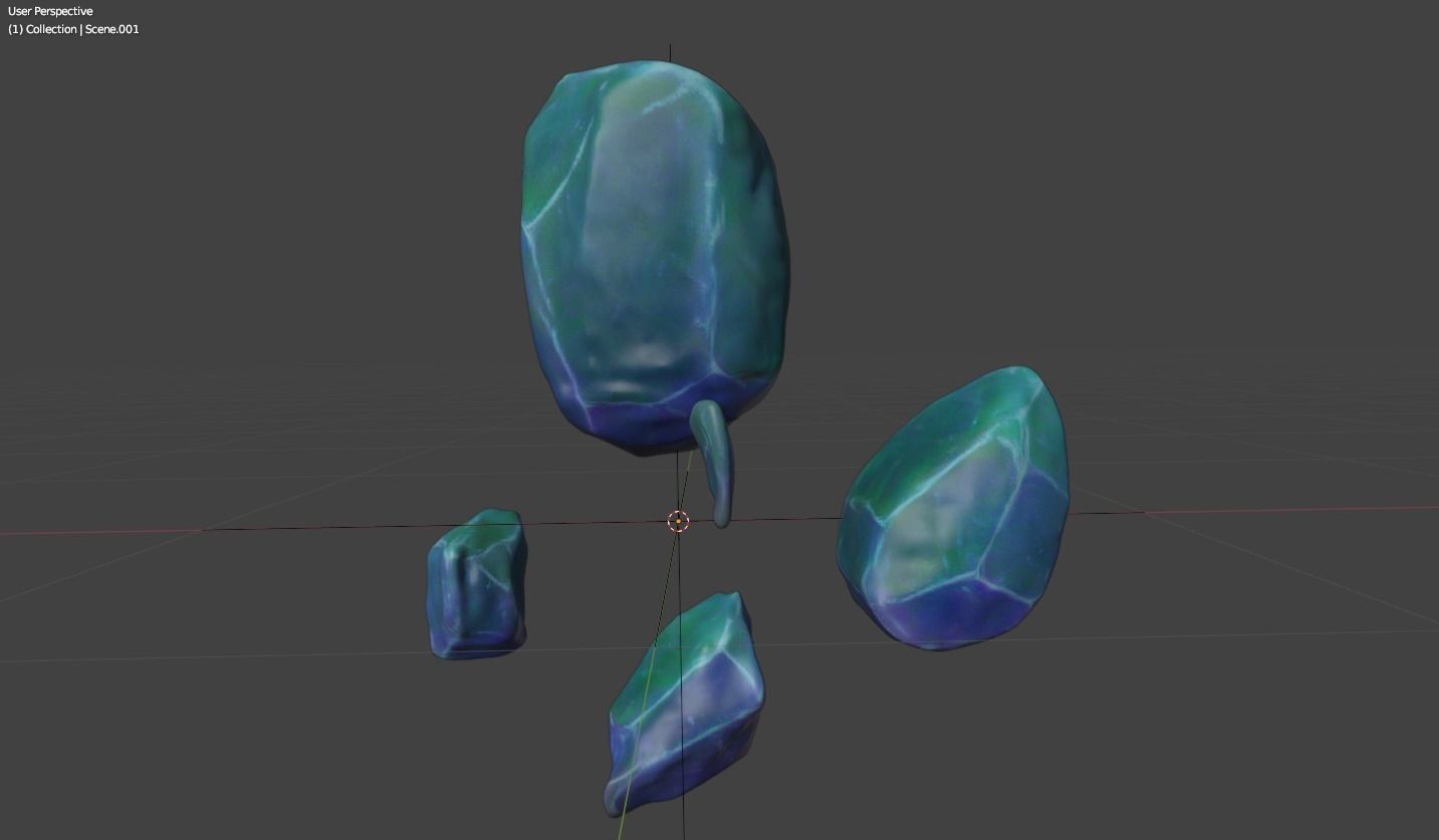 stylized ice stones Low-poly 3D model_3