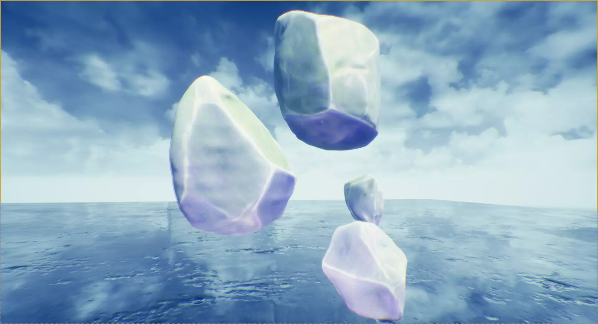 stylized ice stones Low-poly 3D model_0