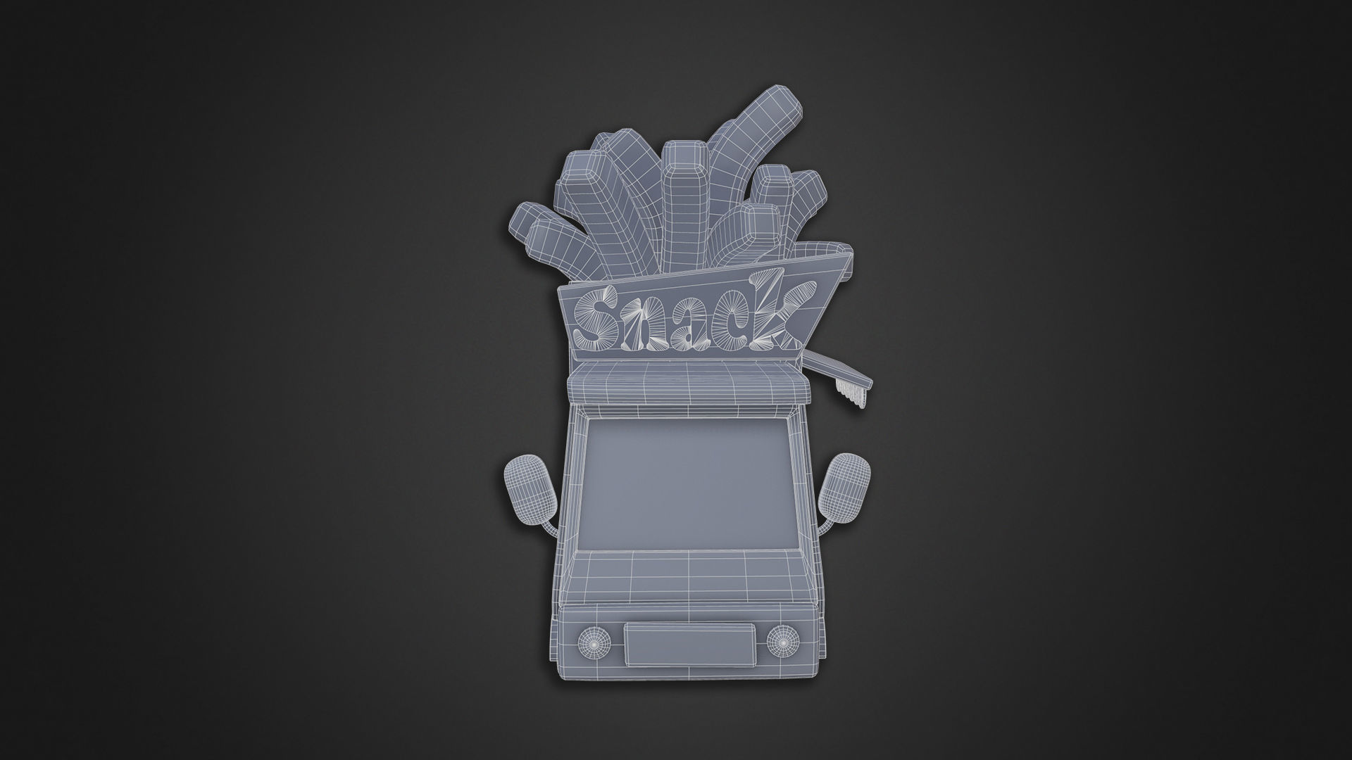 Asset - Cartoons - Food Car - Potato Snacks Car 3D model_12