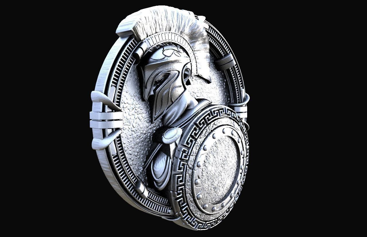 Spartan pendant  3D print model_5