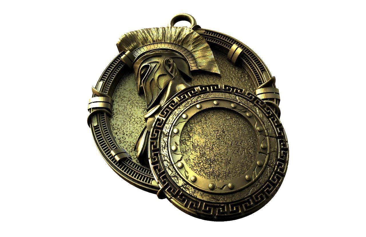 Spartan pendant  3D print model_3