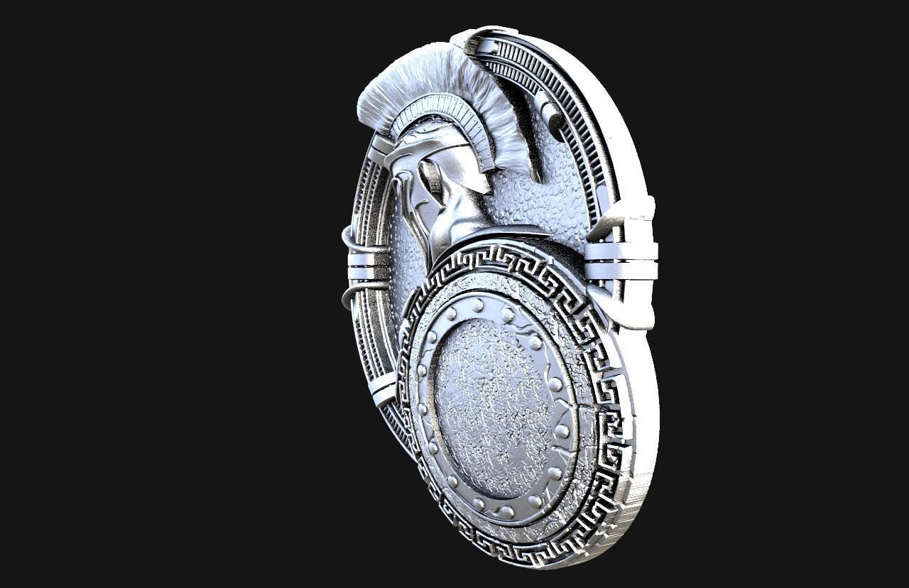Spartan pendant  3D print model_6