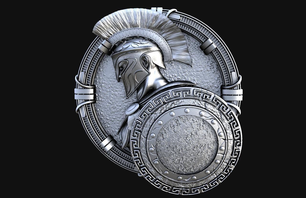Spartan pendant  3D print model_4