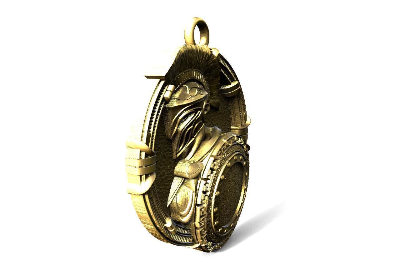 Spartan pendant  3D print model_2