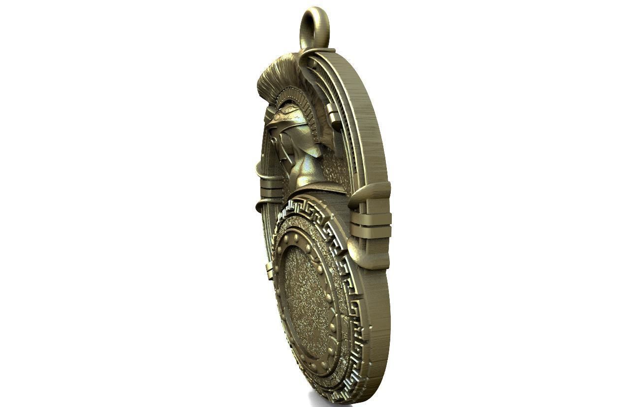 Spartan pendant  3D print model_1