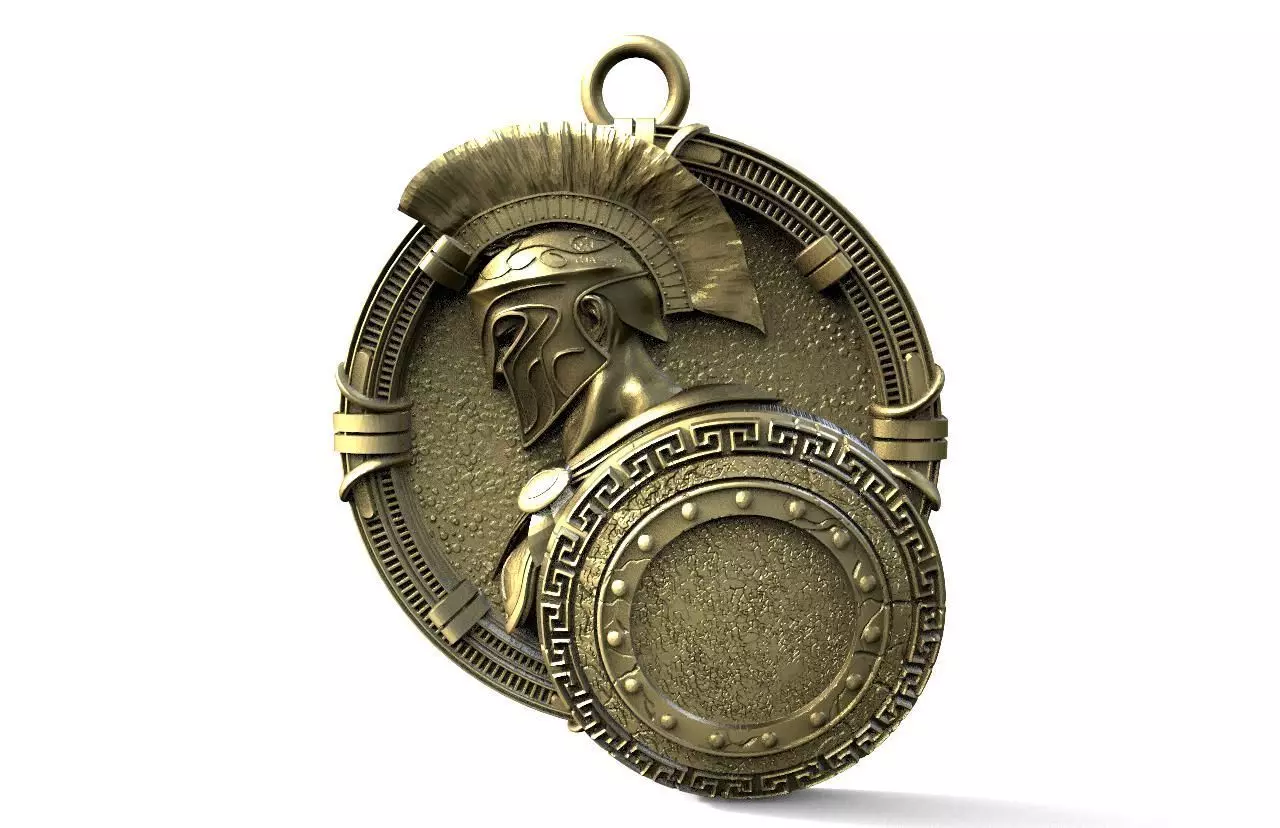 Spartan pendant  3D print model_0