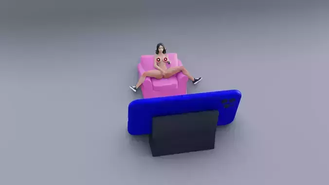 Phone Holder - Girl watching TV