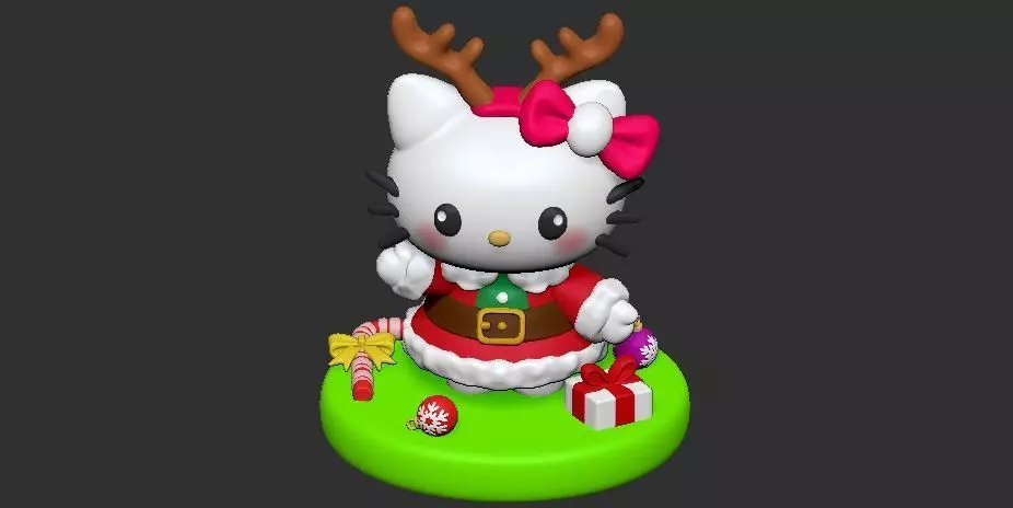 HELLO KITTY MERRY CHRISTMAS 3D print model_0