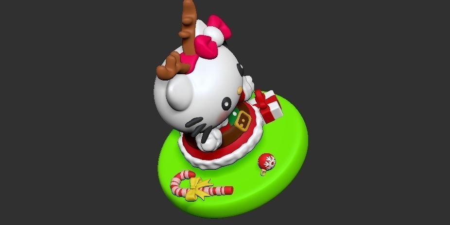 HELLO KITTY MERRY CHRISTMAS 3D print model_3