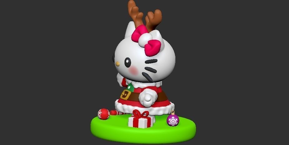 HELLO KITTY MERRY CHRISTMAS 3D print model_1