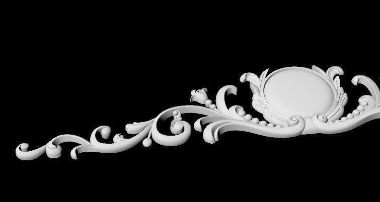 Central decor ornament for furniture 3D model_3