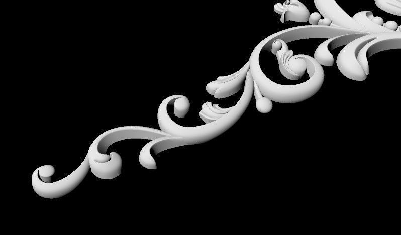 Central decor ornament for furniture 3D model_4