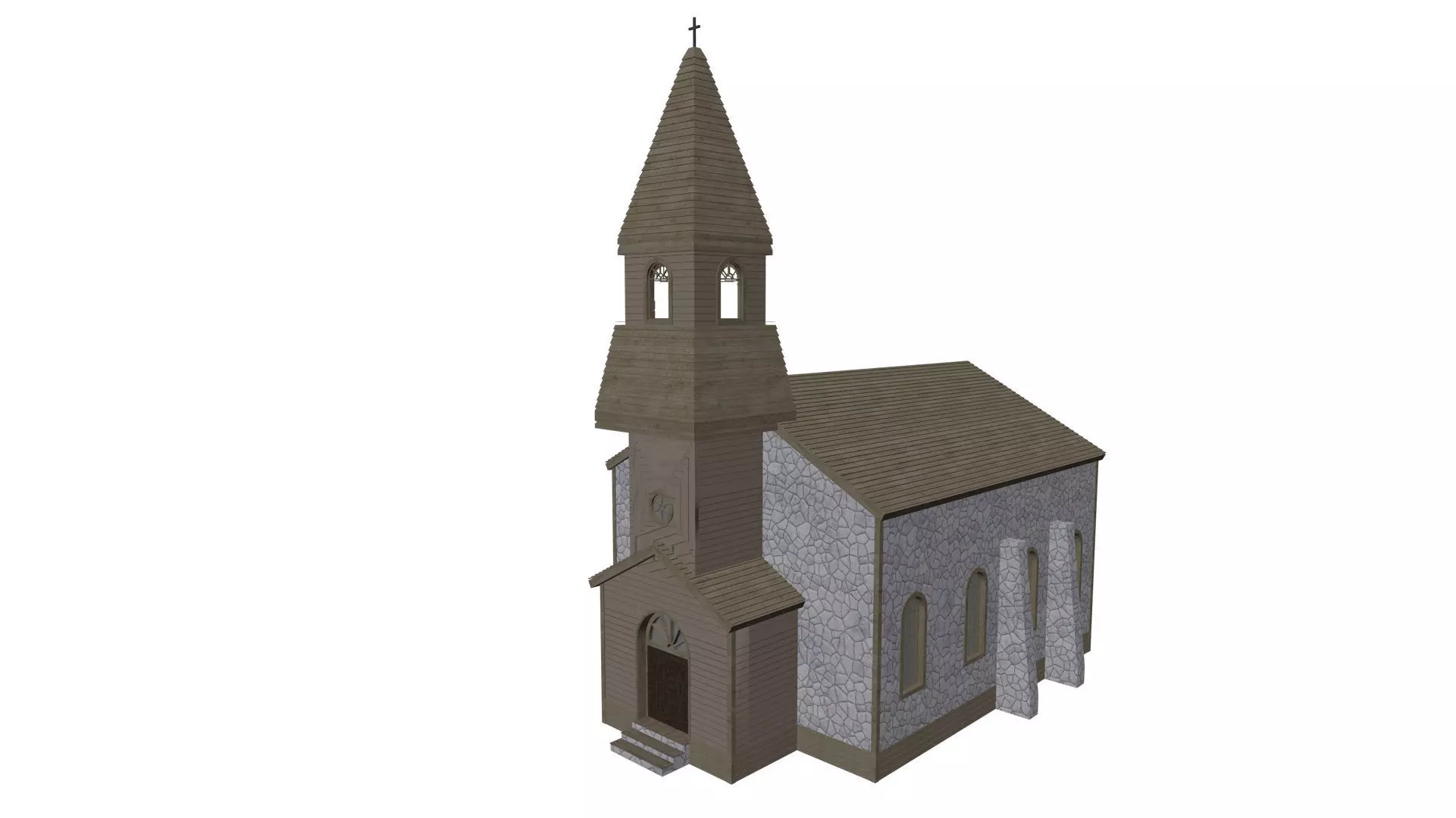 Small ancient church 3D model_0
