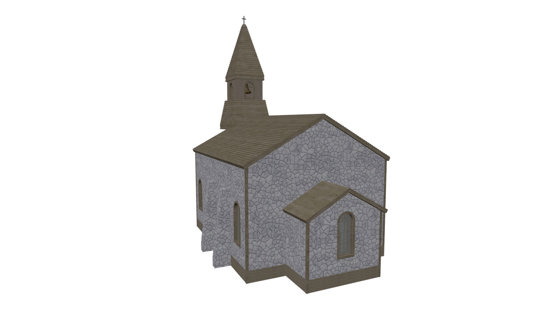 Small ancient church 3D model_3