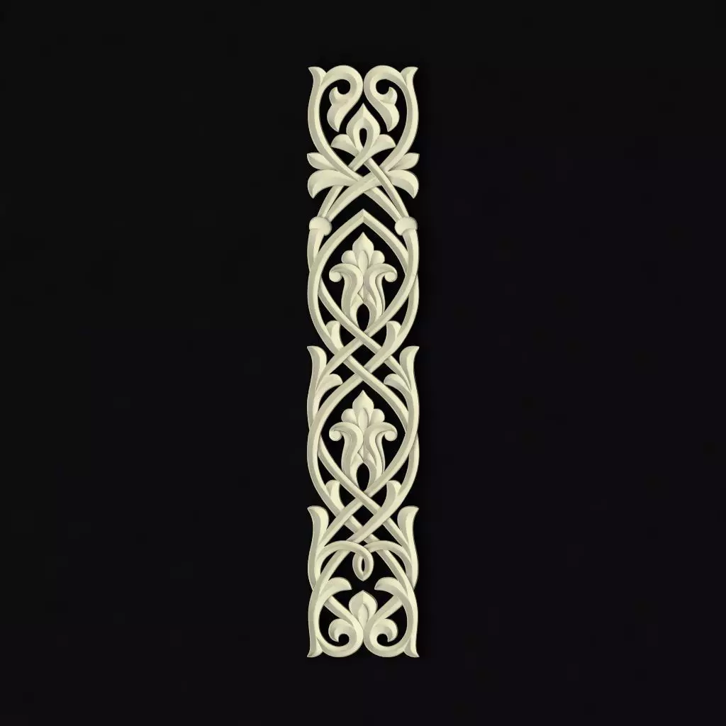 Central decor ornament for furniture 3D model_0