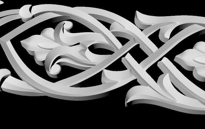 Central decor ornament for furniture 3D model_3